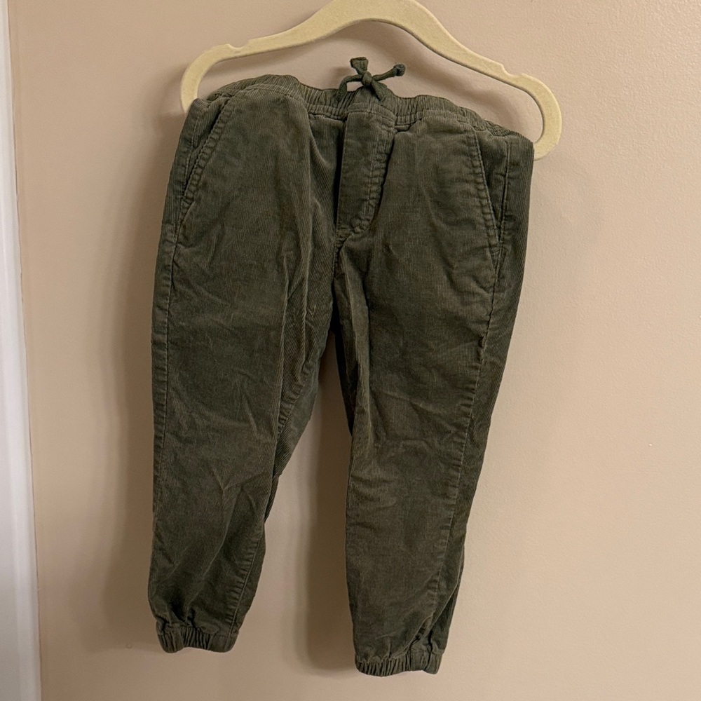 Janie and Jack Green Corduroy Joggers